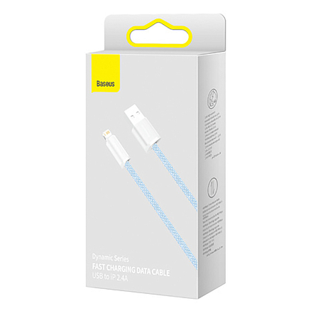 Кабель Type-C - Lightning для зарядки 2 м 20W плетеный Baseus Dynamic (быстрая зарядка PD) голубой