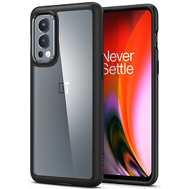 Чехол для OnePlus Nord 2 гибридный Spigen Ultra Hybrid прозрачно-черный матовый