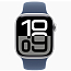 Умные часы Apple Watch Series 10 46 мм (алюминиевый корпус, серебристый/синий, спортивный силиконовый ремешок M/L)