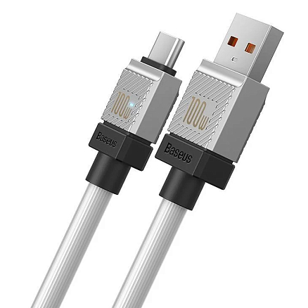 Кабель Type-C - USB для зарядки 1 м 100W 6A Baseus CoolPlay CAKW000602 (быстрая зарядка) белый