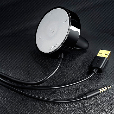 Bluetooth аудио адаптер (ресивер) 3,5 мм в USB порт Ugreen MM125 с громкой связью черно-серый