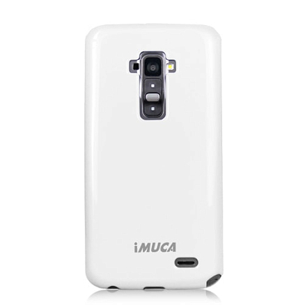 Чехол для LG G Flex гелевый с блестками iMuca Cool Color белый + пленка