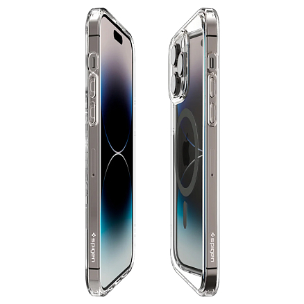 Чехол для iPhone 14 Pro Max гибридный Spigen Ultra Hybrid MagSafe прозрачно-серый