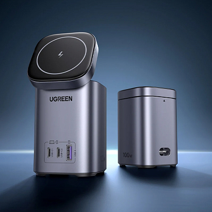 Зарядная станция 4-в-1 GaN c Magsafe, 2 х Type-C и 1 x USB (быстрая зарядка PD, QC) 100W Ugreen CD342-15076