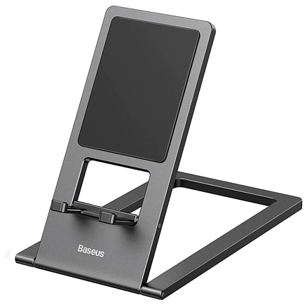 Подставка-держатель для телефона или планшета до 12,9 дюйма Baseus Foldable серая
