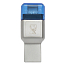 Картридер Type-C, USB 3.1 - MicroSD Kingston MobileLite Duo 3C серебристый