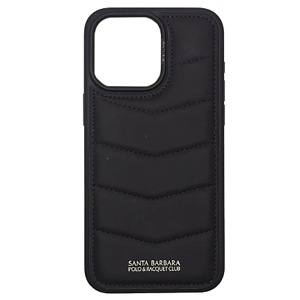 Чехол для iPhone 15 кожаный Santa Barbara Polo & Racquet Club Clyde черный
