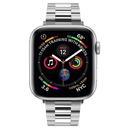Ремешок-браслет для Apple Watch 38 и 40 мм металлический Spigen SGP Modern Fit серебристый