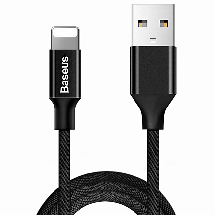 Кабель USB - Lightning для зарядки iPhone 1,8 м 2A плетеный Baseus Yiven черный
