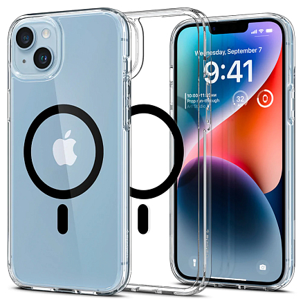 Чехол для iPhone 14 Plus гибридный Spigen Ultra Hybrid MagSafe прозрачно-черный
