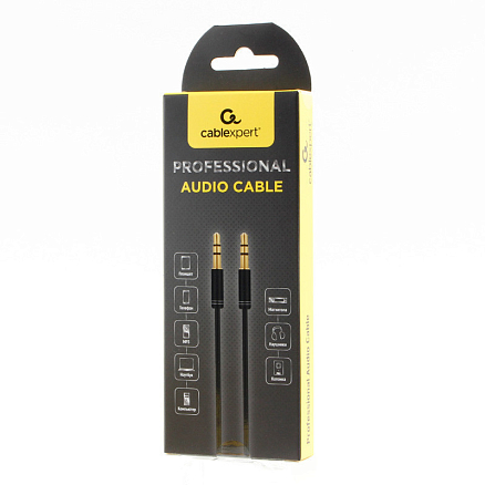 Кабель 3,5 мм - 3,5 мм (стандартный аудио разъем) 2 м Cablexpert CCAB-02 черный