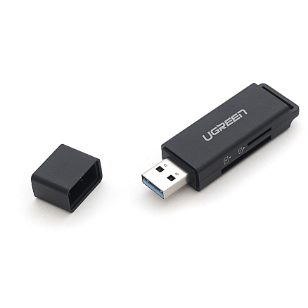 Картридер USB 3.0 для SD и MicroSD Ugreen CM104 черный