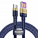 Кабель Type-C - USB для зарядки 1 м 5А 40W плетеный Baseus Cafule HW (быстрая зарядка Huawei, QC 3.0) сине-золотистый
