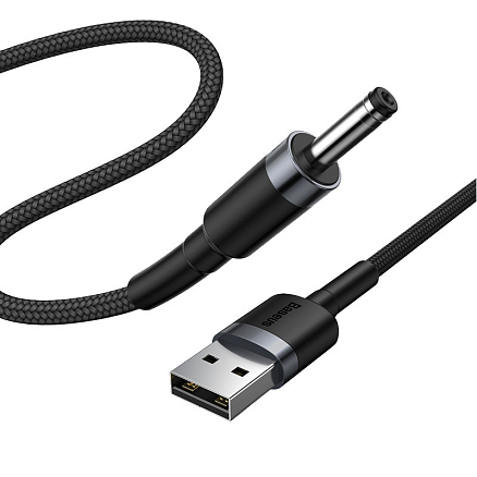 Кабель USB - DC jack 3,5 мм (как толстый разъем Nokia) для зарядки длина 1 м 2A Baseus Cafule черно-серый