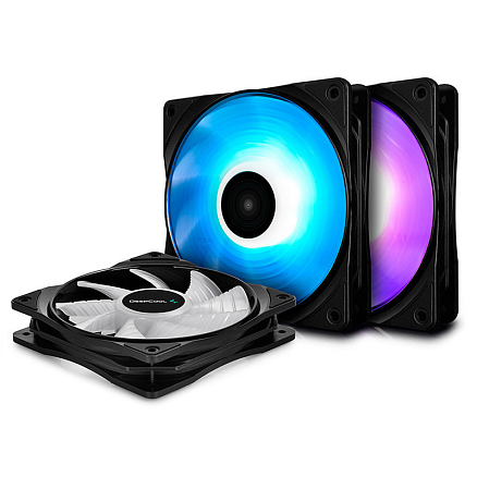 Вентилятор (кулер) для корпуса ПК Deepcool RF 120 с RGB-подсветкой комплект 3 шт.