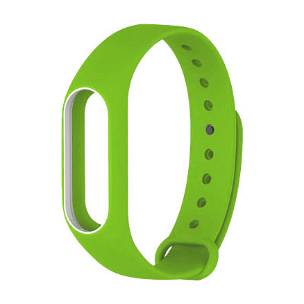 Сменный браслет для Xiaomi Mi Band 2 силиконовый Teamyo салатовый с белым