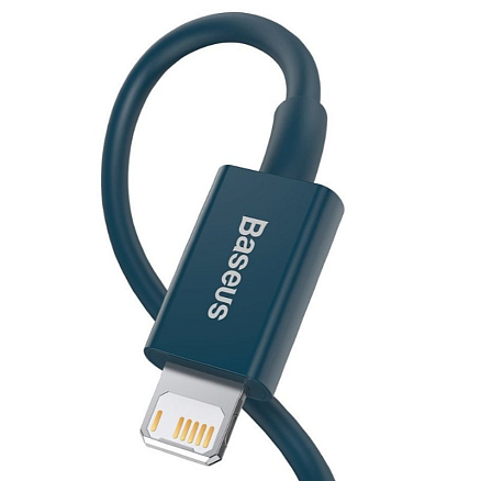 Кабель USB - Lightning для зарядки iPhone 1 м 2.4А Baseus Superior синий