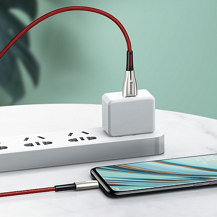 Кабель USB - MicroUSB для зарядки 1 м 4А плетеный Baseus Waterdrop (быстрая зарядка) красный