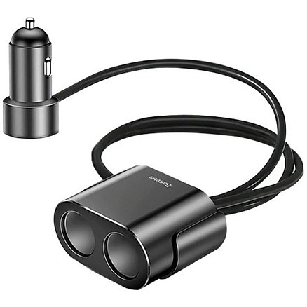 Зарядное устройство автомобильное с двумя USB входами 3.4A 17W Baseus CRDYQ-01 с разветвителем черное
