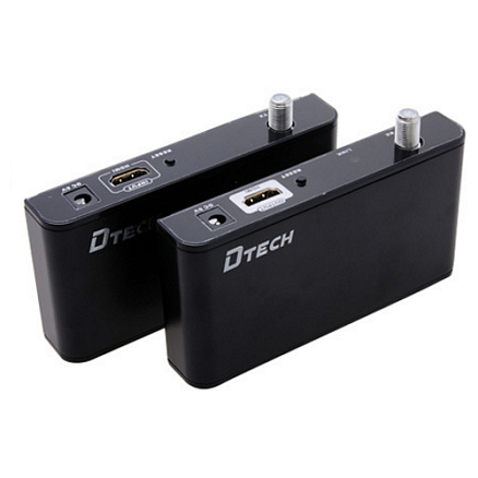 Удлинитель HDMI (HDMI Extender) до 500 метров по коаксиальному кабелю Dtech DT-6534 с питанием
