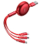 Кабель USB - MicroUSB, Lightning, Type-C для зарядки 1,2 м 3.5А плоский Baseus Little Octopus красный
