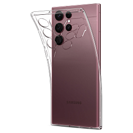 Чехол для Samsung Galaxy S22 Ultra гелевый ультратонкий Spigen SGP Liquid Crystal прозрачный