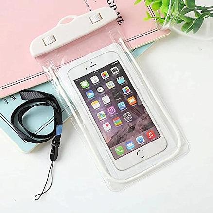 Водонепроницаемый чехол для телефона до 7,2 дюйма белый