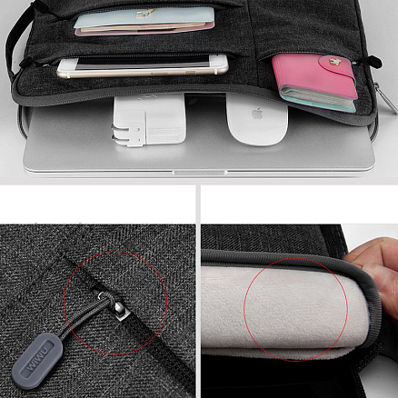 Сумка для ноутбука до 13,3 дюйма WiWU Pocket черная