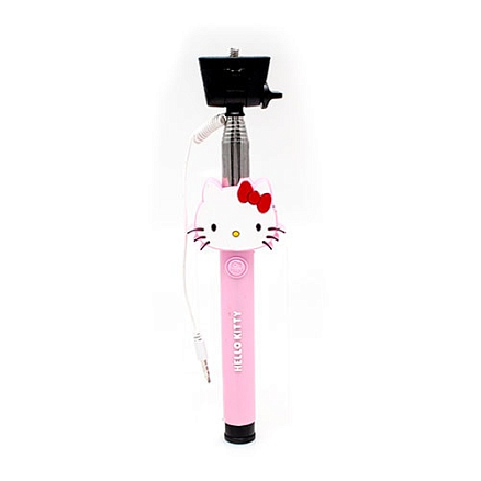 Монопод (палка для селфи) в разъем для наушников с кнопкой Cartoon Hello Kitty