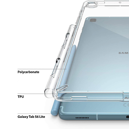 Чехол для Samsung Galaxy Tab S6 Lite 10.4 P610, P615 гибридный Ringke Fusion прозрачный