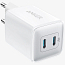 Зарядное устройство сетевое с двумя Type-C входами 40W 2A Anker PowerPort III Nano Pro (быстрая зарядка PD) белое
