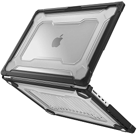 Чехол для Apple MacBook Pro 14 2021 A2442 гибридный Spigen Rugged Armor прозрачно-черный матовый