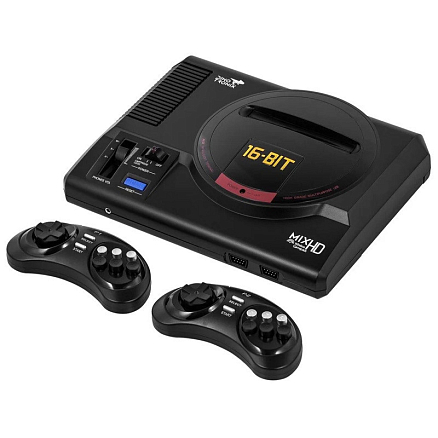 Игровая приставка Dinotronix MixHD 8/16Bit 450 игр с двумя беспроводными геймпадами черная