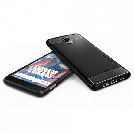 Чехол для OnePlus 3, 3T гелевый Spigen SGP Rugged Armor черный