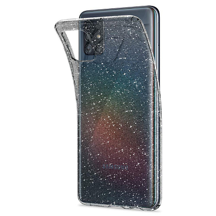 Чехол для Samsung Galaxy A51 гелевый с блестками Spigen SGP Liquid Crystal Glitter прозрачный