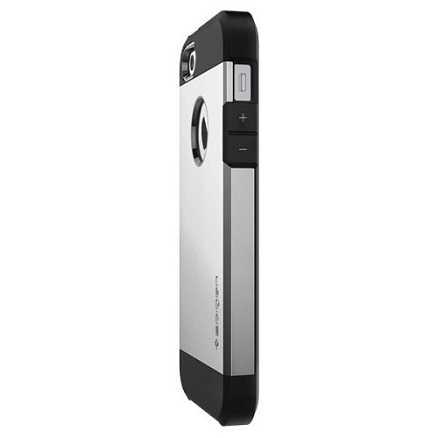 Чехол для iPhone 5, 5S, SE гибридный для экстремальной защиты Spigen SGP Tough Armor серебристый