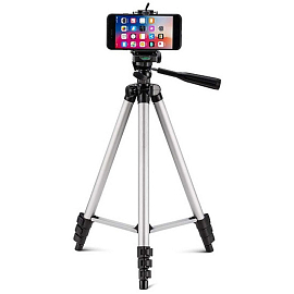 Штатив для фотоаппарата, телефона, экшн-камеры с уровнем Ritmix RMH-011 высота 100 см черный