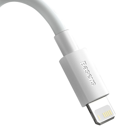 Кабель USB - Lightning для зарядки iPhone 1,5 м 2.4А Baseus Simple Wisdom белый 2 шт.