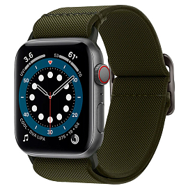 Ремешок-браслет для Apple Watch 42 и 44 мм текстильный Spigen Fit Lite хаки