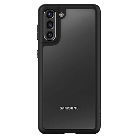 Чехол для Samsung Galaxy S21+ гибридный Spigen SGP Ultra Hybrid прозрачно-черный матовый