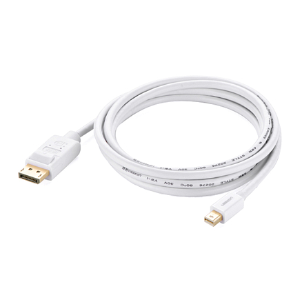 Кабель Mini DisplayPort - DisplayPort (папа - папа) длина 1,5 м 2K 60Hz версия 1.1а Ugreen MD105 белый