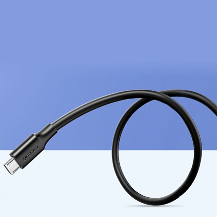 Кабель USB - MicroUSB для зарядки 3 м 2.4А Ugreen US289 (быстрая зарядка QC 3.0) черный