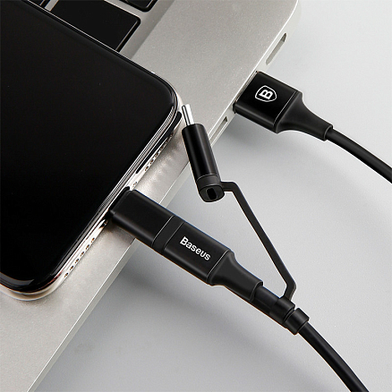 Кабель USB - MicroUSB, Lightning, Type-C 1,2 м 2A Baseus Excellent черный