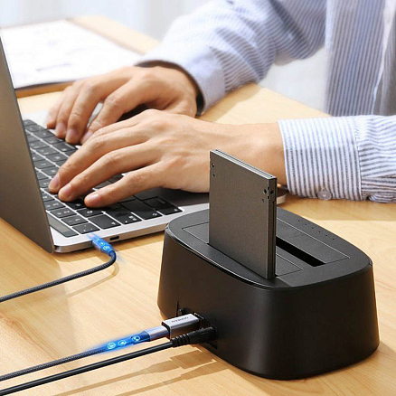 Переходник USB B - Type-C (папа - мама) Ugreen US382 серый