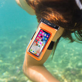 Водонепроницаемый чехол для телефона до 6 дюймов Baseus Multi Function оранжевый