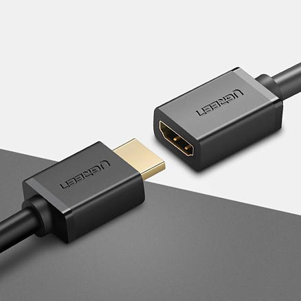 Кабель-удлинитель HDMI - HDMI (папа - мама) длина 1 м версия 2.0 4K 60Hz Ugreen HD107 черный