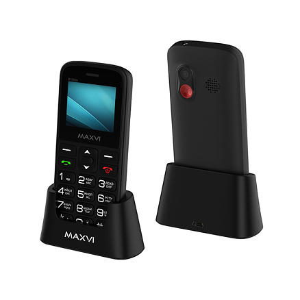 Мобильный телефон Maxvi B100ds с док-станцией для зарядки WC-111 черный