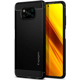 Чехол для Xiaomi Poco X3, X3 Pro гелевый Spigen Rugged Armor черный