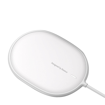 Беспроводная магнитная зарядка MagSafe для iPhone 15W с Type-C Baseus Light BS-W518 WXQJ-02 белая