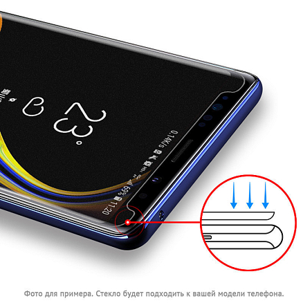 Защитное стекло для Samsung Galaxy S9+ на весь экран противоударное T-Max Liquid c УФ-клеем матовое